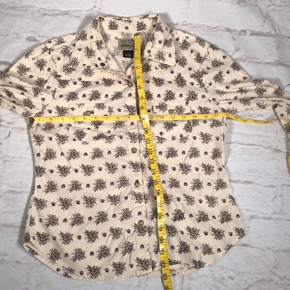Fossil brand button down long sleeve shirt Size Medium Creme Brown - Picture 5 of 9
